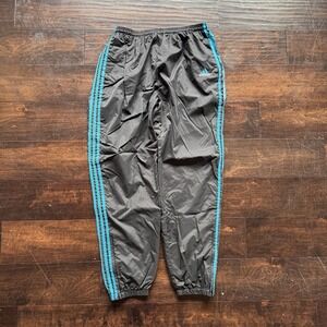 ADIDAS Men's Track Pants Size 2XL Black Blue Cyan Stripes Athletic Training